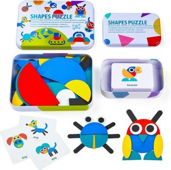 LiKee Open Ended Wooden Shape Puzzles (36 Blocks&60 Cards) for Toddlers 3+ Years Old, Montessori Development Toys Preschool Education Activity Travel Toy Board Games for Kids 4-8 Yrs LiKee Open Ended Wooden Shape Puzzles (36 Blocks&60 Cards) for Toddlers 3+ Years Old, Montessori Development Toys Preschool Education Activity Travel Toy Board Games for Kids 4-8 Yrs