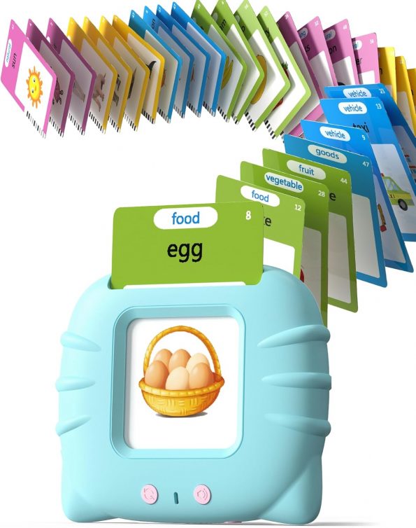 Talking Flash Cards for Toddler 1 2 3 4 Year Olds, Language Learning Toys, Pocket Speech Therapy Toys, Autism Toys, Montessori Toys with 224 Words, Children’s Sensory Educational Toys