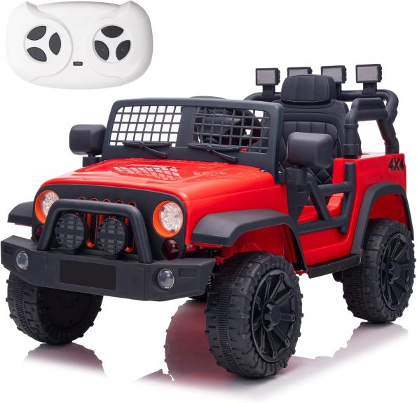 POSTACK Ride on Toys for Toddlers Boys Girls, 12 Volt 1 Seater Ride On Car with Parental Remote Control, Battery Powered Electric Cars for Kids to Drive, Ride On UTV w/Music Bluetooth, Red