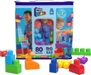 MEGA BLOKS First Builders Toddler Blocks Toys Set, Big Building Bag with 80 Pieces and Storage,... MEGA BLOKS First Builders Toddler Blocks Toys Set, Big Building Bag with 80 Pieces and Storage,...