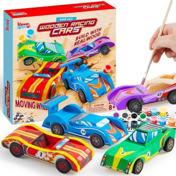 Klever Kits 4 DIY Wooden Race Cars-Build & Paint Your Own Wood Craft Kit, 4... Klever Kits 4 DIY Wooden Race Cars-Build & Paint Your Own Wood Craft Kit, 4...