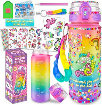 EDSPORTSHOUSE Decorate Your Own Water Bottle Kits for Girls Age 4-6-8-10,Unicorn Painting Crafts,Fun... EDSPORTSHOUSE Decorate Your Own Water Bottle Kits for Girls Age 4-6-8-10,Unicorn Painting Crafts,Fun...
