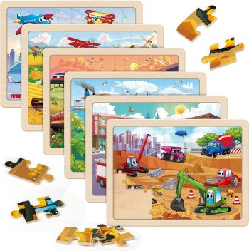 SYNARRY Wooden Vehicle Puzzles for Kids Ages 4-6, 6 Packs 60 PCs Jigsaw Puzzles Preschool Educational Toys Gifts for Children Ages 4-8, Kids Toys Gifts for 4+ Year Olds Boys Girls SYNARRY Wooden Vehicle Puzzles for Kids Ages 4-6, 6 Packs 60 PCs Jigsaw Puzzles Preschool Educational Toys Gifts for Children Ages 4-8, Kids Toys Gifts for 4+ Year Olds Boys Girls