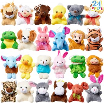 JOYIN 24 Pack Mini Animal Plush Toy Assortment (24 Units 3″ Each), Animals...