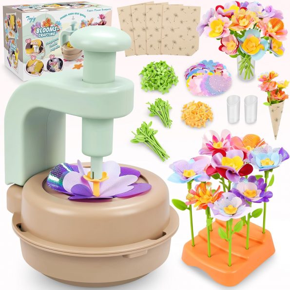 Fabric Flower Bouquets Toys, DIY Craft Kits Toys for Kids – Flower Market Toy, Build Your Flower Bouquet, Arts & Crafts for 4 5 6 7 8 Year Toddler Girl, Educational Activity Preschool B-Day Gifts