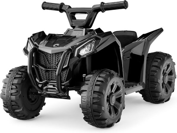 Best Choice Products 6V Kids Ride On Toy, 4-Wheeler Quad ATV Play Car w/ 1.8MPH Max Speed, Treaded Tires, Rubber Handles, Push-Button Accelerator – Black