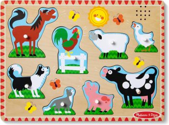 Melissa & Doug Farm Animals Sound Puzzle – Wooden Peg Puzzle With Sound Effects (8 pcs) Melissa & Doug Farm Animals Sound Puzzle – Wooden Peg Puzzle With Sound Effects (8 pcs)