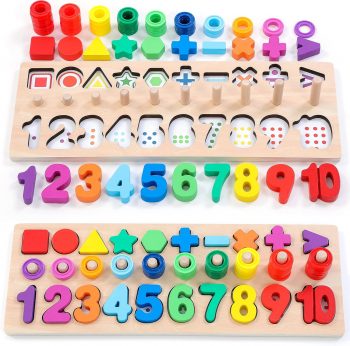 BEKILOLE Wooden Montessori Toys for Kids Toddler Number Puzzles Sorter Counting Shape... BEKILOLE Wooden Montessori Toys for Kids Toddler Number Puzzles Sorter Counting Shape...